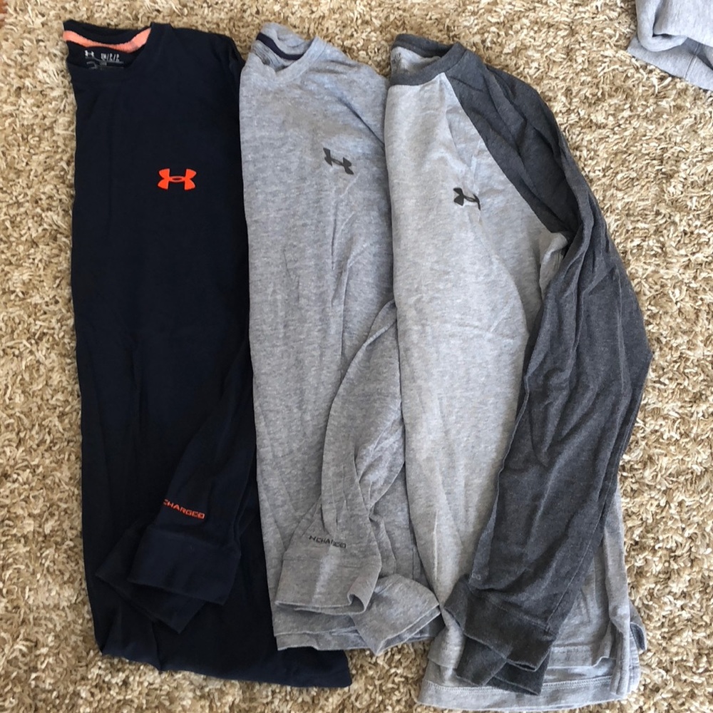 UA charged cotton long sleeve (3 pack)